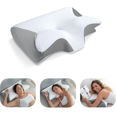Memory Foam Cervical Pillow - 2-in-1 Ergonomic Orthopedic Neck Support Pillow for Pain Relief