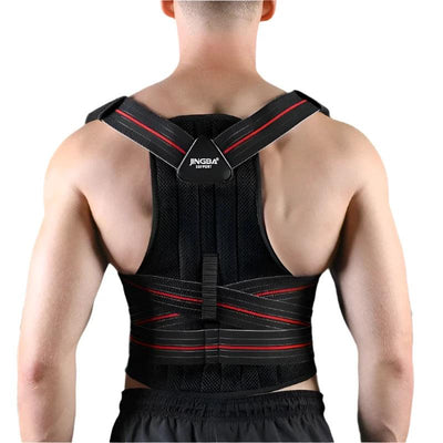 Premium Quality 4 Metal Bar Support Posture Corrector Back Brace - Brace & Belts