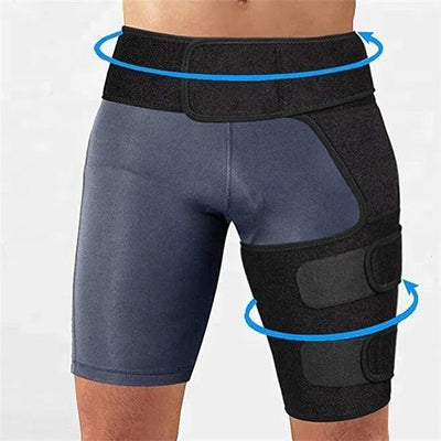 Adjustable breathable hip groin brace for sciatica pain relief, thigh support, and muscle stabilization - Brace & Belts